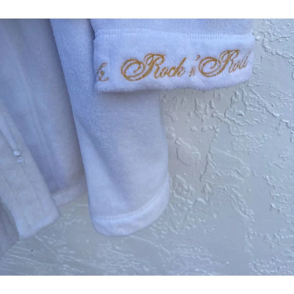 PINK Victorias Secret Womens Hooded Bling Sherpa Robe White Sz M/L - Picture 8 of 11